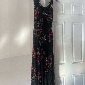 Floral Black and Pink Women's Dress